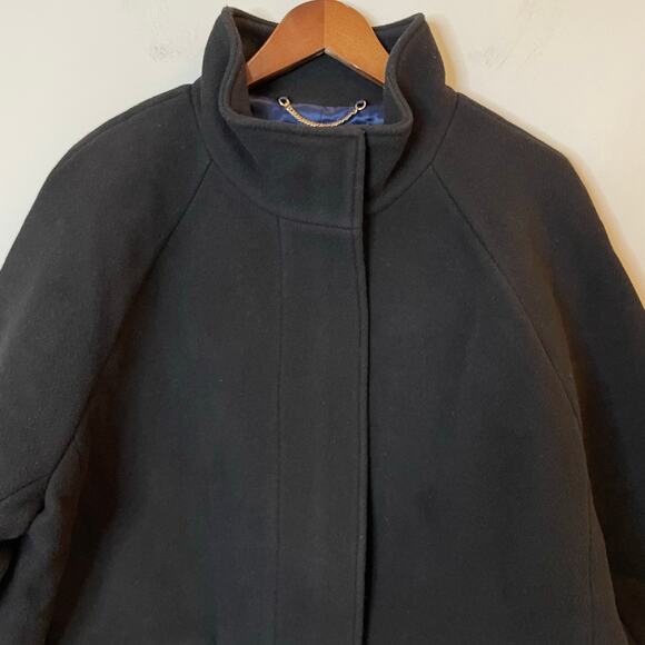 J.Crew Toscana Coat Italian Stadium Cloth Wool Midi City Classic CE180 Black 6 - Picture 3 of 16